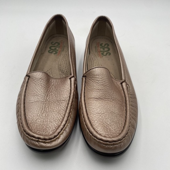 SAS Simplify Womens Bronze Metallic Comfort Orthotic Loafer Shoes TriPad 8.5 N - Picture 2 of 12